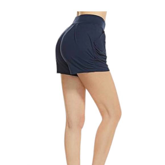 NEW WHITE LABEL women's lounge shorts with pockets in navy - Picture 3 of 3